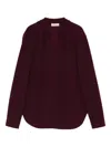 Blanca Vita V-neck Blouse In Burgundy