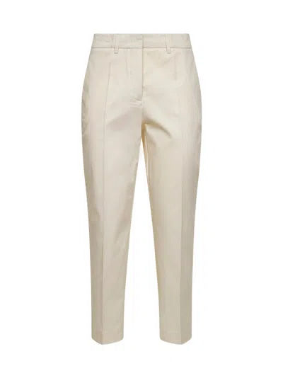 Blanca Vita Vanilla Stretch Cotton Pares Chino Trousers In Gray