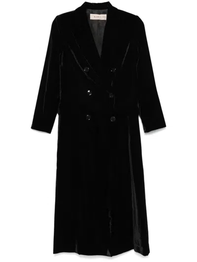 Blanca Vita Velvet Coat In 黑色