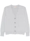 Blanca Vita Virgin-wool Cardigan In Grey