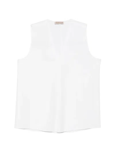 Blanca Vita V-neck Sleeveless Blouse In White