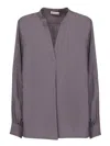 Blanca Vita Long-sleeve Viscose Tunic In Grey