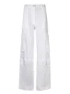 Blanca Vita White Cotton Blend Trousers In White