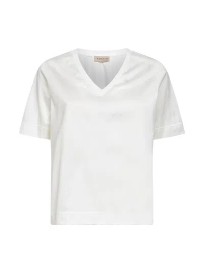 Blanca Vita V-neck Short-sleeve T-shirt In White