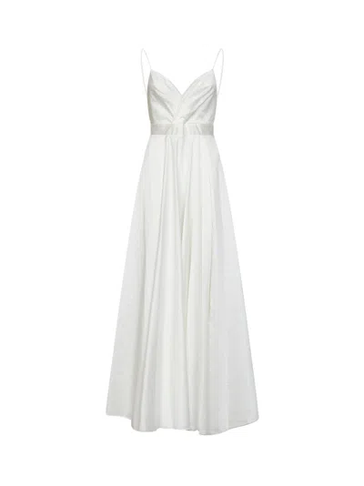 Blanca Vita White Lyocell Blend Long Dress In Multi