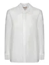 Blanca Vita Long Sleeve Cotton Muslin Shirt With Italian Collar In White