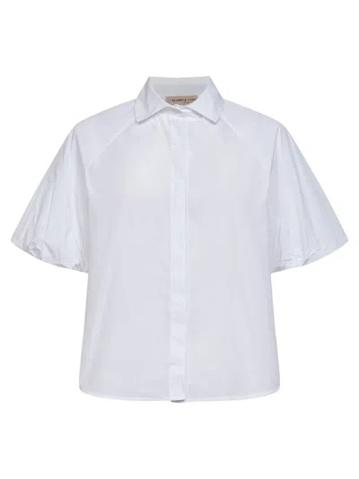 Blanca Vita Balloon-sleeves Shirt In White