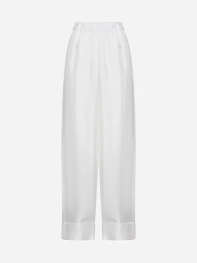 Blanca Vita Petroy Silk Trousers In White