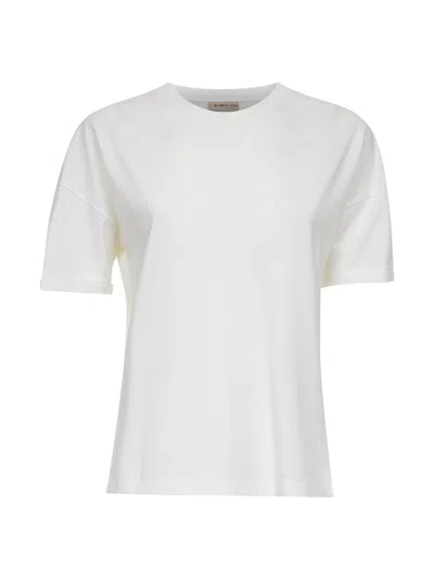 Blanca Vita White Stretch Jersey Tessy Crewneck T-shirt