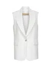 Blanca Vita White Viscose Blend Gelly Sleeveless Blazer