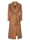 Blanca Vita Camel Wool Blend Calistea Wrap Coat In Brown