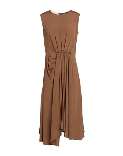 Blanca Vita Woman Midi Dress Brown Size 10 Acetate, Silk
