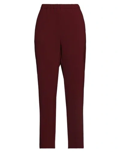 Blanca Vita Woman Pants Burgundy Size 8 Polyester, Elastane In Red