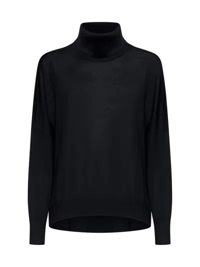 Blanca Vita Wool Turtleneck Sweater In Black