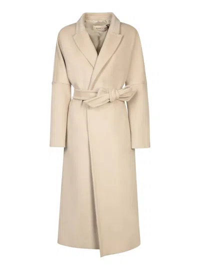 Blanca Vita Wrap Silhouette Beige Coat In Neutrals