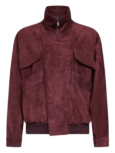 Blanca Vita Zip Pocket Jacket In Burgundy