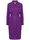Blanca Vita Zip-up Long-sleeve Dress In Purple