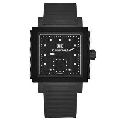 Pre-owned Blancarre Mens Square Second Time Zone Matt Black Dial Watch Bc01.51.t2.c2.01.01