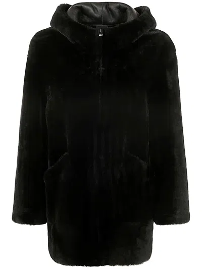 BLANCHA SHEARLING JACKET,24040.300 BLACK