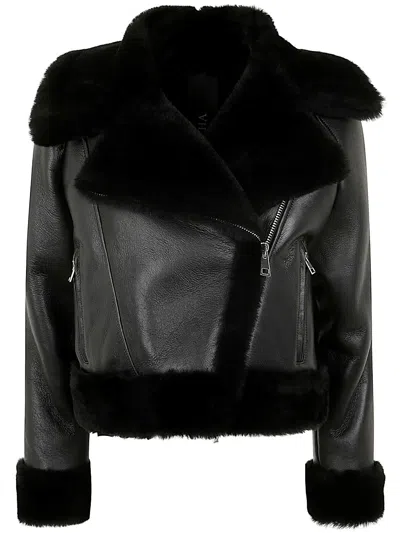 BLANCHA SHEARLING JACKET,24150.301 BLACK