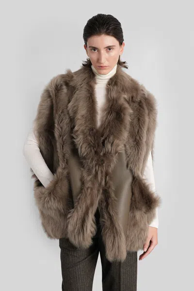 Blancha 70 Fur & Shearling In Brown
