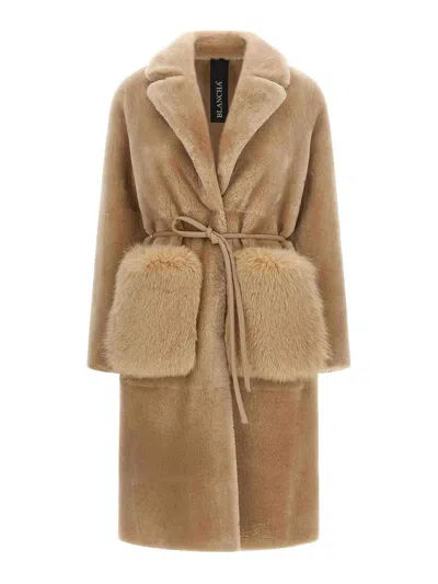 Blancha Merino Straight-volpe Fur Beige In Neutral