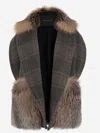 Blancha Alpaca And Wool Blend Vest With Fur In Multi