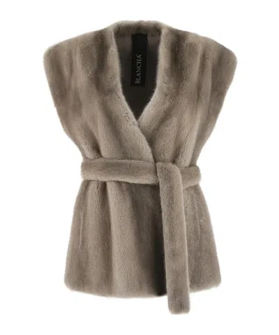 Blancha Belted Coat In Brown