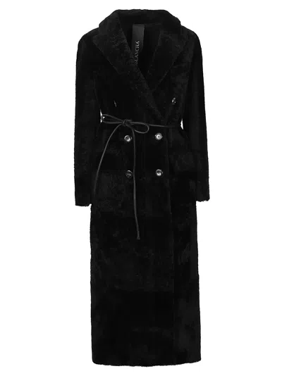 Blancha Belted Coat In Nero