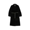 Blancha Belted Shearling Coat In Green