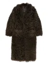 Blancha `tigrados` Shearling Coat In Brown