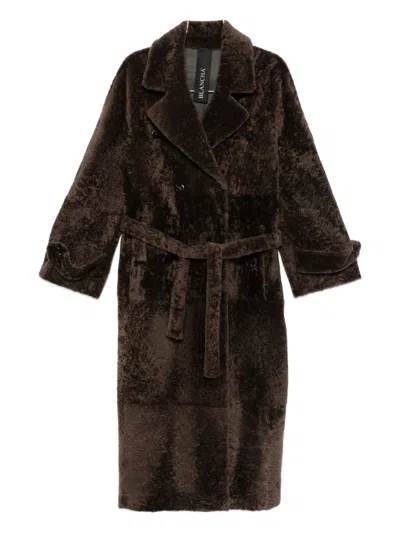 Blancha Double-breasted Belted Coat In Multi