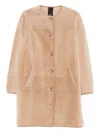 Blancha Button -up Sheepskin Coat In Neutral