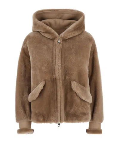 Blancha Casual Jacket With Fixed Hood And Side Pockets In Multi