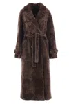 Blancha Shearling Coat Waist Belted