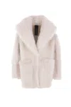 Blancha Wide-collar Sheerling Coat