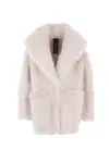 Blancha Wide-collar Sheerling Coat