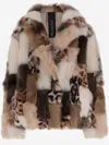 Blancha Color-block Shearling Jacket In Multi
