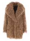 Blancha Curly Fleece Coat In Brown