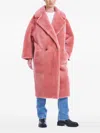 Blancha Double-breasted Coat In Pink