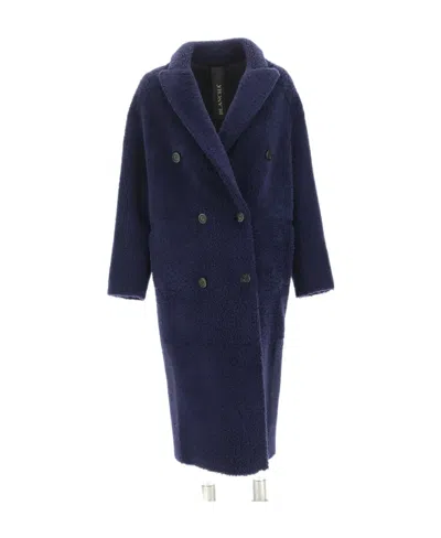 Blancha Double Breasted Coat In Black