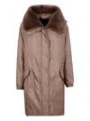 Blancha Faux-fur Hooded Coat In Brown