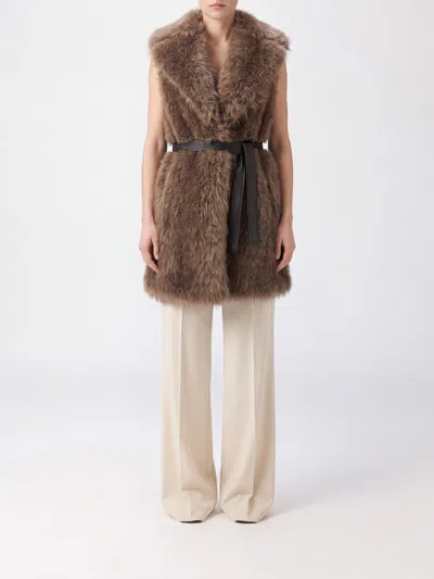 Blancha Fur Coat Woman Color Beige