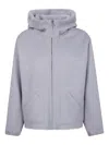 Blancha Hooded Reversible Fur Jacket In Blue