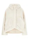 Blancha Faux Fur Coat With Hood And Pockets In White