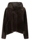 Blancha Straight Merino Bomber Jacket In Brown