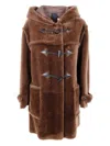Blancha Hooded Toggle-fastening Coat In Brown