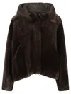 Blancha Straight Merino Bomber Jacket In Brown