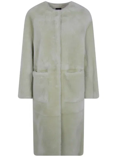 Blancha Jacket Merino Shearling Coat In Green