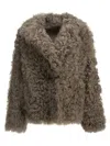 Blancha Shearling Coat In Brown